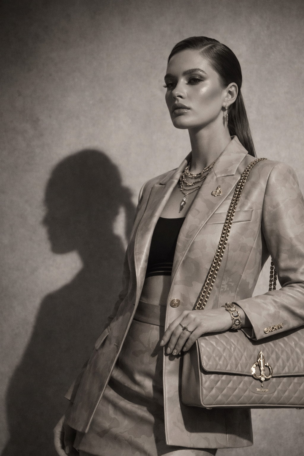 Camouflage Couture editorial portrait